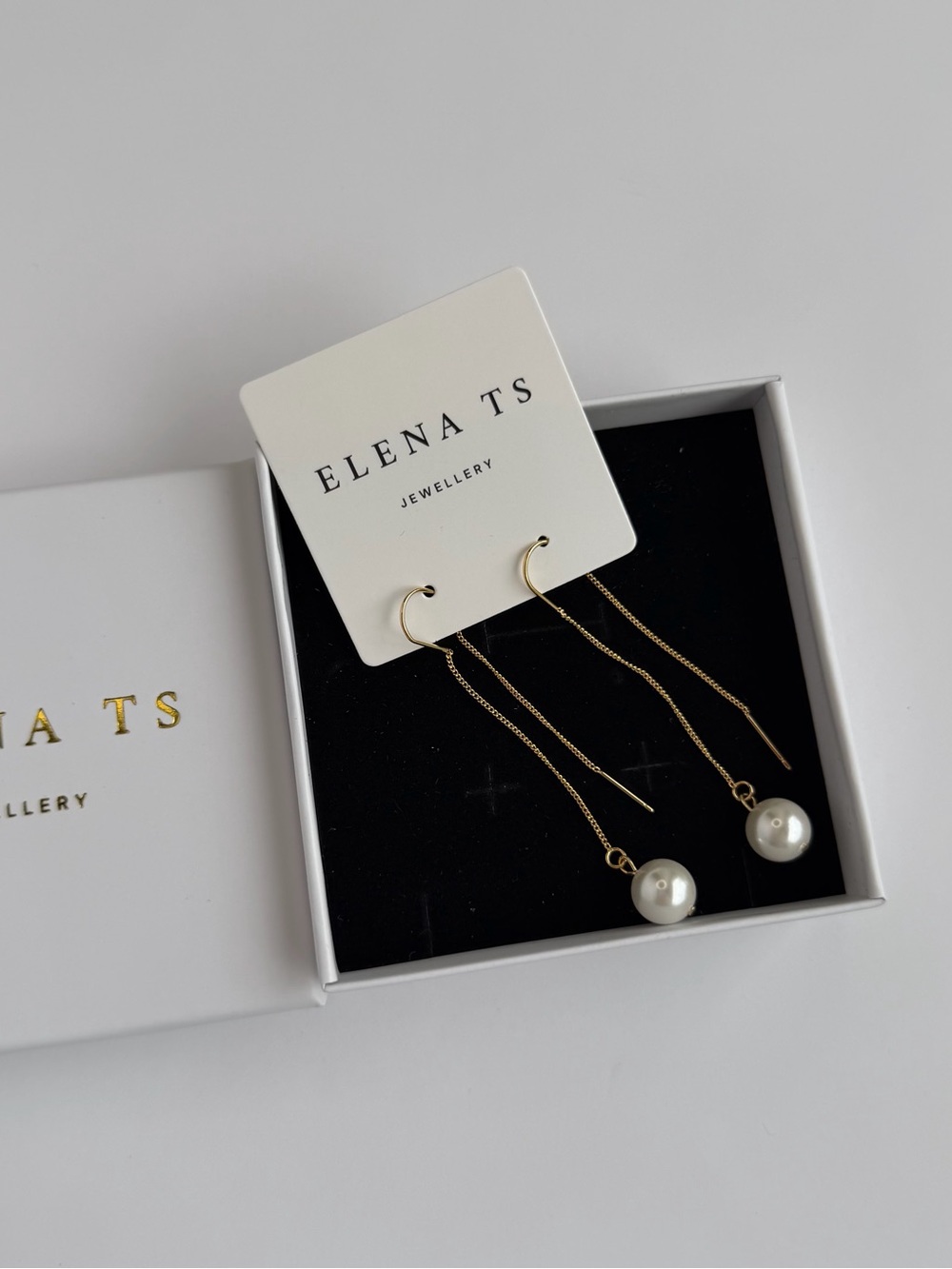 530 Gold Pearl Drop Earrings